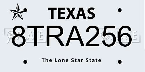 8TRA256 Texas License Plate