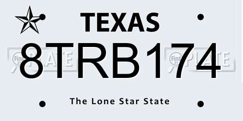 8TRB174 Texas License Plate