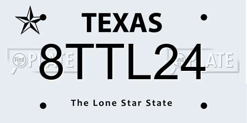 8TTL24 Texas License Plate