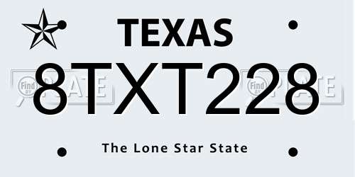 8TXT228 Texas License Plate