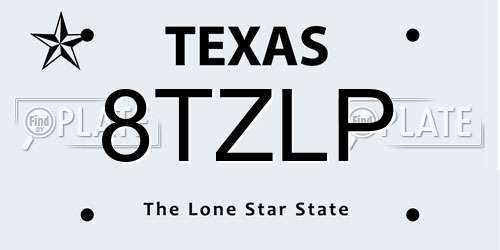 8TZLP Texas License Plate