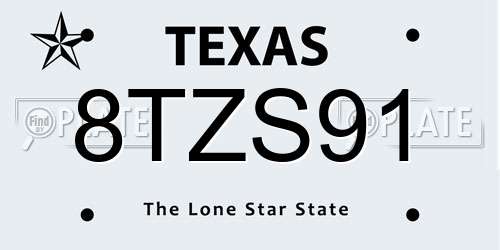 8TZS91 Texas License Plate