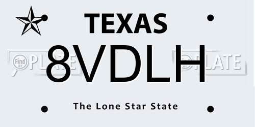 8VDLH Texas License Plate
