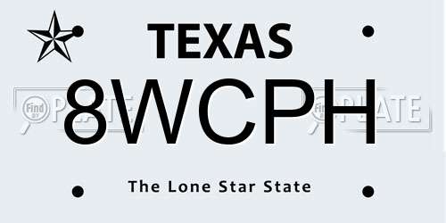 8WCPH Texas License Plate
