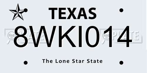 8WKI014 Texas License Plate