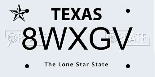 8WXGV Texas License Plate
