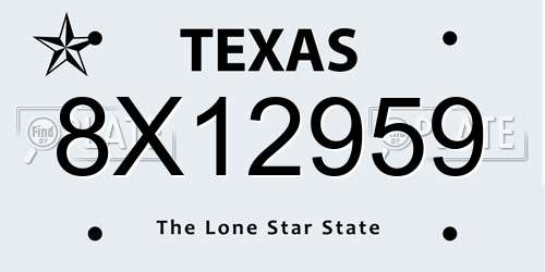 8X12959 Texas License Plate