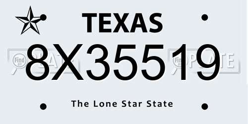 8X35519 Texas License Plate