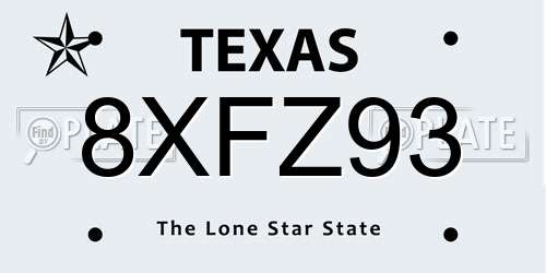 8XFZ93 Texas License Plate