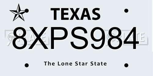 8XPS984 Texas License Plate