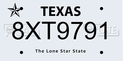 8XT9791 Texas License Plate