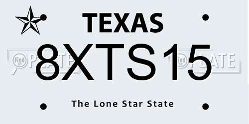 8XTS15 Texas License Plate