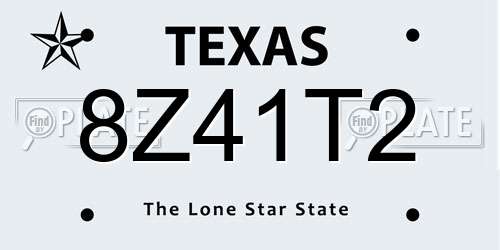 8Z41T2 Texas License Plate