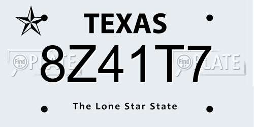 8Z41T7 Texas License Plate