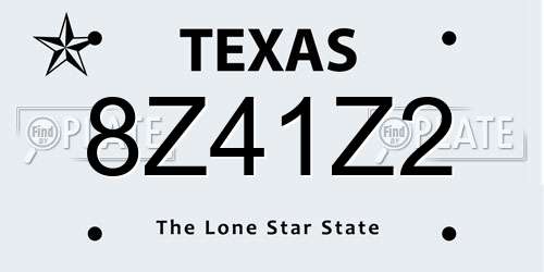 8Z41Z2 Texas License Plate
