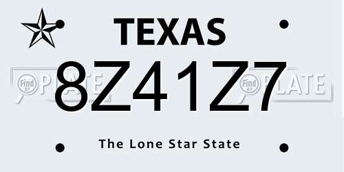 8Z41Z7 Texas License Plate