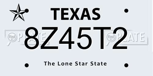 8Z45T2 Texas License Plate