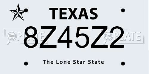 8Z45Z2 Texas License Plate