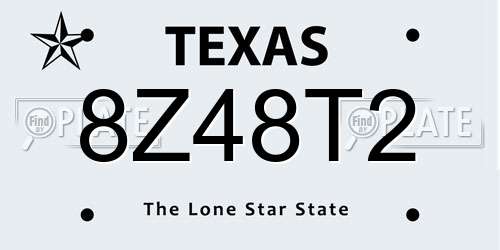 8Z48T2 Texas License Plate