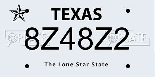 8Z48Z2 Texas License Plate