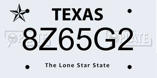 8Z65G2 Texas License Plate