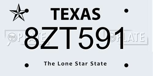 8ZT591 Texas License Plate