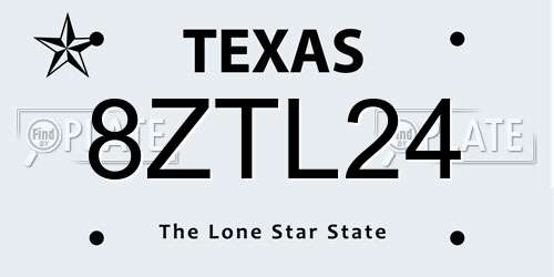 8ZTL24 Texas License Plate
