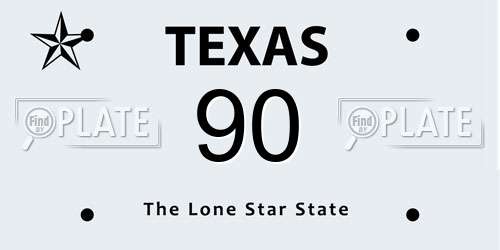90 Texas License Plate