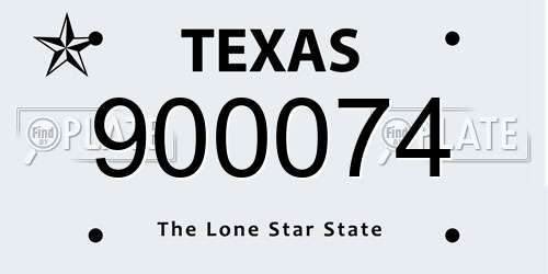 900074 Texas License Plate