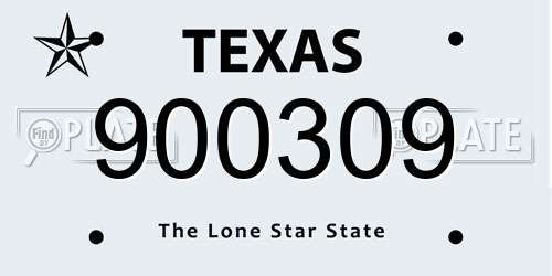 900309 Texas License Plate