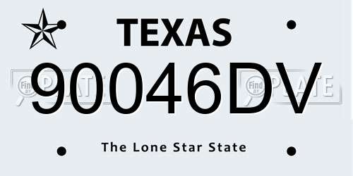 90046DV Texas License Plate