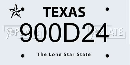 900D24 Texas License Plate