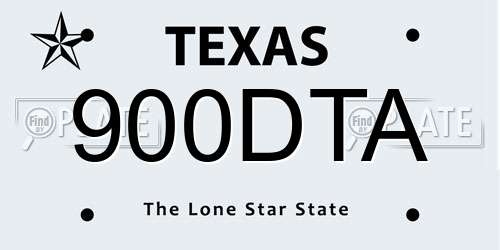 900DTA Texas License Plate