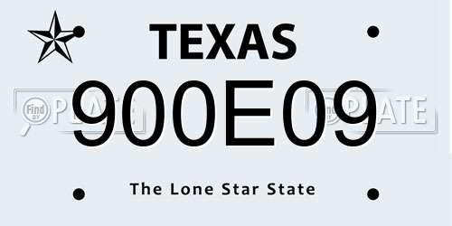 900E09 Texas License Plate