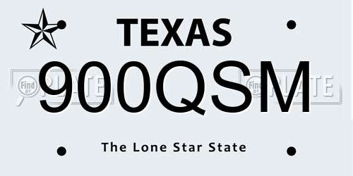 900QSM Texas License Plate