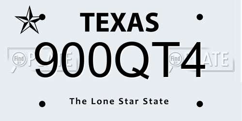 900QT4 Texas License Plate