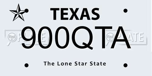 900QTA Texas License Plate