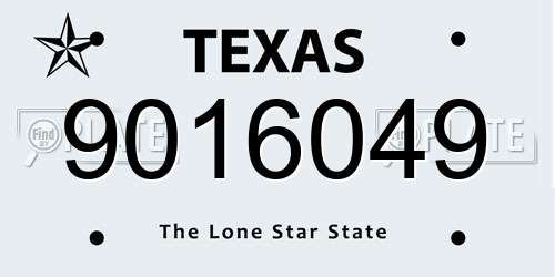 9016049 Texas License Plate