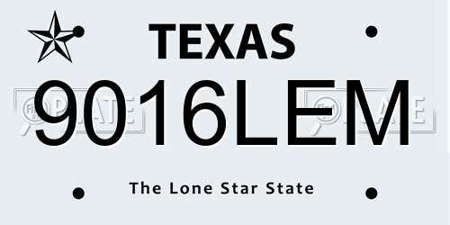 9016LEM Texas License Plate