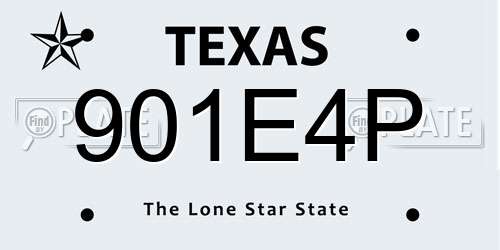 901E4P Texas License Plate