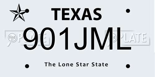 901JML Texas License Plate