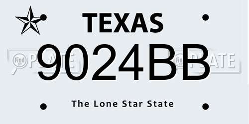 9024BB Texas License Plate