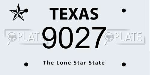 9027 Texas License Plate