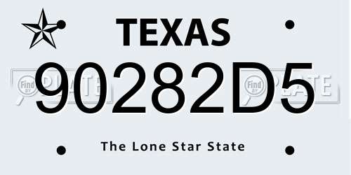 90282D5 Texas License Plate