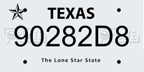 90282D8 Texas License Plate