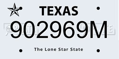 902969M Texas License Plate