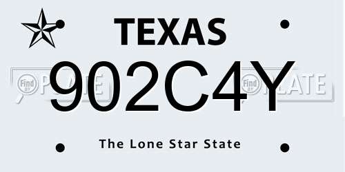 902C4Y Texas License Plate