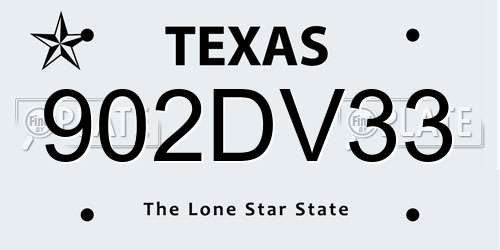 902DV33 Texas License Plate