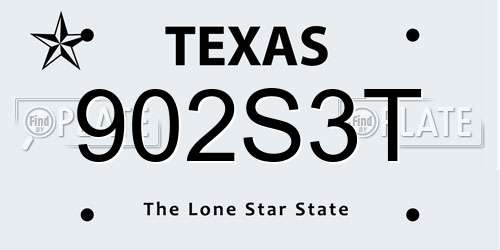 902S3T Texas License Plate