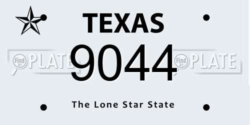 9044 Texas License Plate